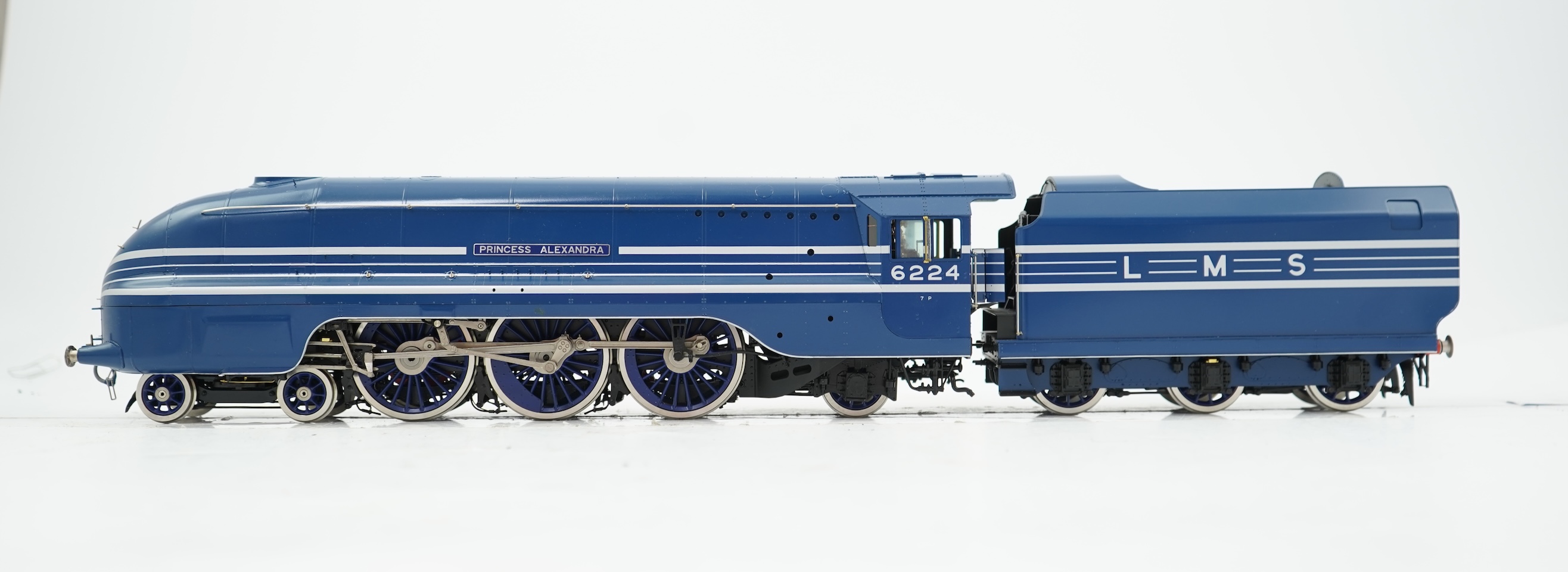 An 0 gauge Masterpiece Models model of LMS streamlined Coronation Class, Princess Alexandra, 6224, 4-6-2 tender locomotive, powered for two rail operation, with original box, instruction booklet and other paperwork.